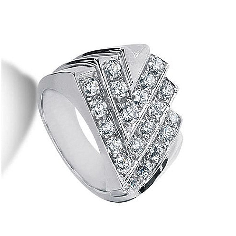 Jorrio handmade 1.47ct arrow elite bold geometric pavé men’s statement ring