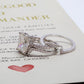 Jorrio brilliant 4ct radiant cut moissanite sterling silver 3pcs ring set