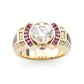 Jorrio handmade classic yet bold round cut ruby halo men's ring