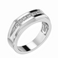 Jorrio Handmade 0.5CT Sleek Line Minimalist Channel-set Moissanite Men’s Sterling Silver Ring