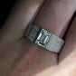 Jorrio handmade 2ct radiant cut chic luxury frosted texture wide band men's ring