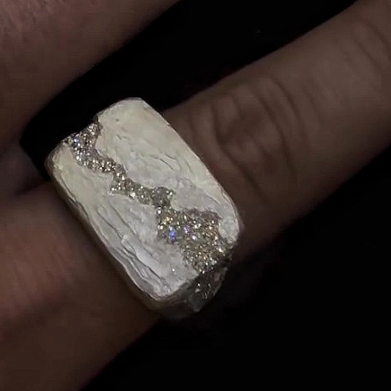 Jorrio handmade breaker slab matte finish men's ring