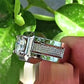 Jorrio Handmade Luxury Square Halo Bold Round CZ Men’s Heavy Band Ring