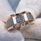 Jorrio Handmade Two-Tone Classic Round Solitaire Moissanite Men’s Ring