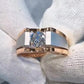 Jorrio Handmade Two-Tone Classic Round Solitaire Moissanite Men’s Ring