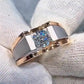 Jorrio Handmade Two-Tone Classic Round Solitaire Moissanite Men’s Ring