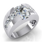 Jorrio handmade 5ct cushion cut designer-inspired luxury men's eternity ring