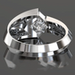 Jorrio Handmade Princess-cut Architectural Statement Men's Ring