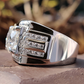Jorrio Handmade 4.77ct Round Brilliant Cut Trio Channel Set Unique Men's Engagement Ring