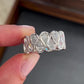 Jorrio Handmade Infinity Loop Pear CZ Bezel Set Wide Band Women’s Ring