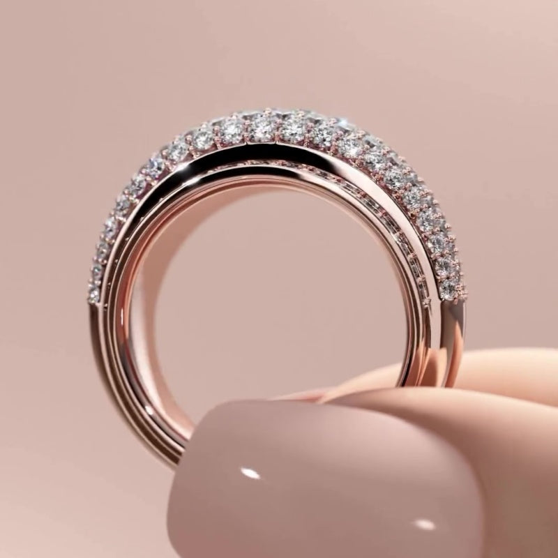 Jorrio simple round cut sterling silver ring