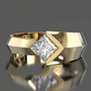 Jorrio Handmade Princess-cut Architectural Statement Men's Ring