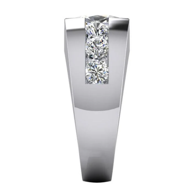 Jorrio handmade 5ct cushion cut designer-inspired luxury men's eternity ring