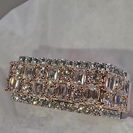 Jorrio handmade bold emerald-cut pavé brilliance men's ring