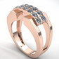 Jorrio handmade 1ct rose gold double row round pavé statement ring