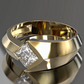 Jorrio Handmade Princess-cut Architectural Statement Men's Ring