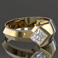 Jorrio Handmade Princess-cut Architectural Statement Men's Ring