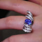 Jorrio handmade ocean blaze sapphire wave sterling silver ring