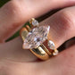 Jorrio charming 3ct gold-color marquise cut sterling silver 3pcs ring set