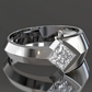 Jorrio Handmade Princess-cut Architectural Statement Men's Ring