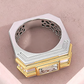 Jorrio Handmade Art Deco Two‑Tone Baguette Cut Men’s Wedding Band Ring