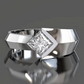 Jorrio Handmade Princess-cut Architectural Statement Men's Ring