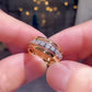 Jorrio round cut created diamond vintage sterling silver wide men's band gold ring