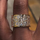 Jorrio handmade unconventional random irregular polygon broken mirror men's ring