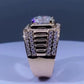 Jorrio handmade 5ct round cut pavé setting dazzling men's ring