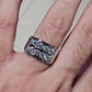 Jorrio Handmade Double Row Round Cut Glacier Shine Men’s Ring