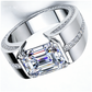 Jorrio Handmade Precision-set 3ct Emerald-cut Statement Men's Band Ring