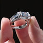 Jorrio handmade 2ct cold-tone mech style statement sterling silver men's ring