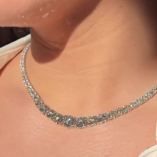 Jorrio round cut multi-stone sparkling necklace