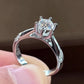 Jorrio 1ct round cut moissanite sterling silver ring