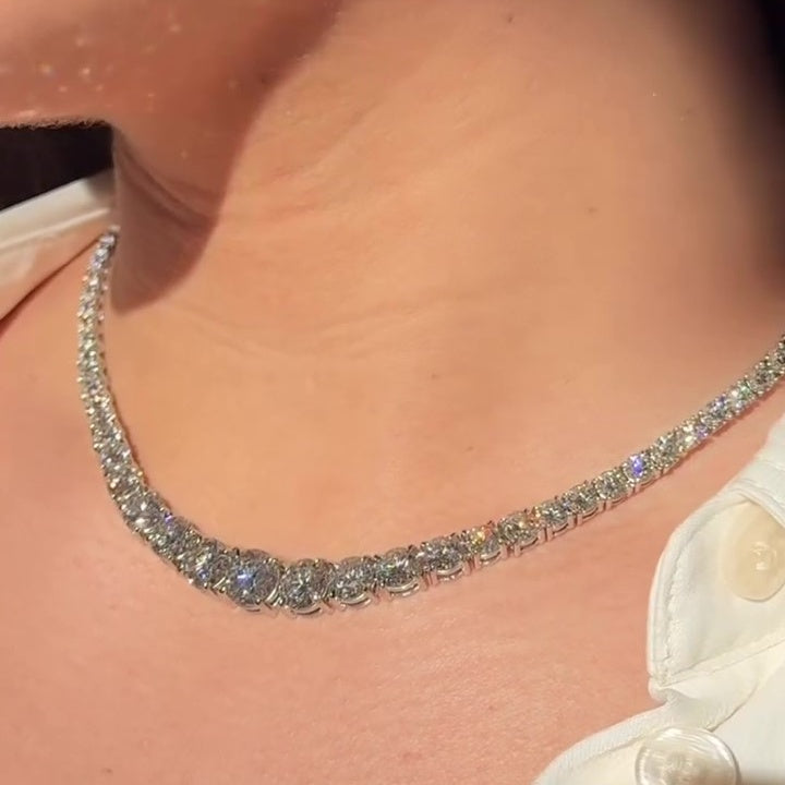 Jorrio round cut multi-stone sparkling necklace