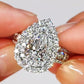 Jorrio handmade pear cut vintage halo sterling silver wedding engagement ring