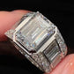 Jorrio handmade luxury & bold emerald cut masterpiece men's bling ring