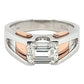 Jorrio Handmade 2.8CT Emerald Cut Moissanite Two-tone Men's Ring