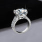 Jorrio handmade 10ct brilliant round cut moissanite solitaire sterling silver ring