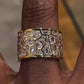 Jorrio handmade unconventional random irregular polygon broken mirror men's ring