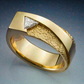 Jorrio Handmade Trillion-cut Sand Blasted Rock Texture Men's Ring
