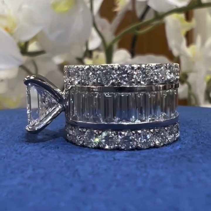 Jorrio princess cut classic sterling silver ring