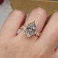 Jorrio handmade luxury 4ct marquise cut gold-color sterling silver ring