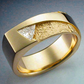 Jorrio Handmade Trillion-cut Sand Blasted Rock Texture Men's Ring