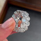Jorrio Handmade Infinity Loop Pear CZ Bezel Set Wide Band Women’s Ring