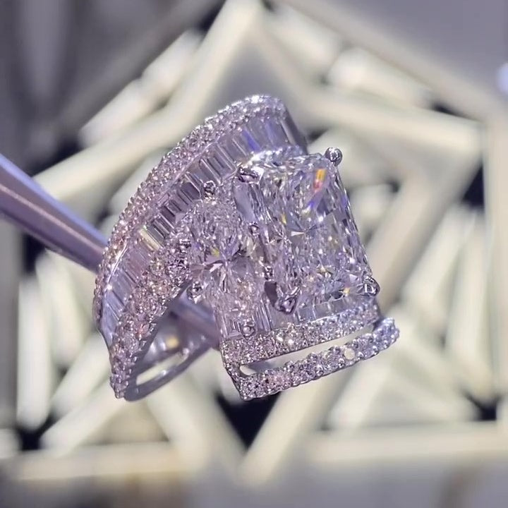 Jorrio radiant&marquise cut classic unique ring
