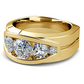 Jorrio handmade timeless gold round cut D-color moissanite men's ring