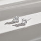 Jorrio four prongs princess cut created diamond sterling silver earrings