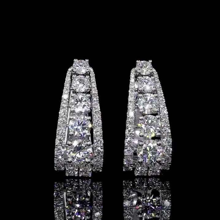 Jorrio round cut dazzling sterling silver earrings