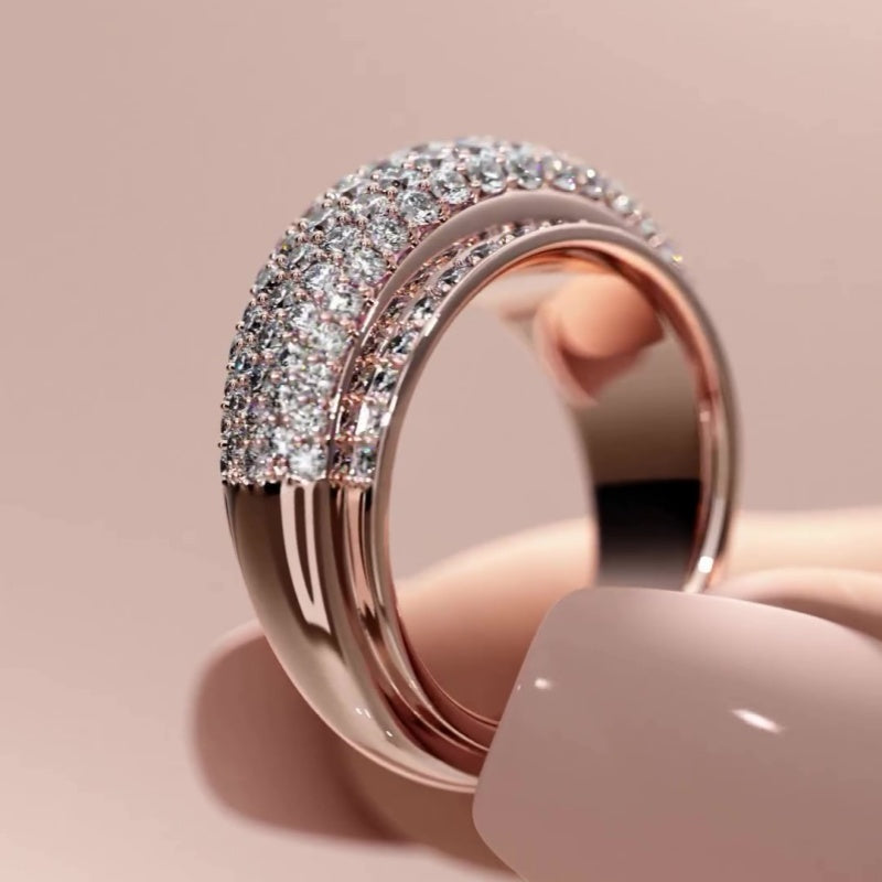 Jorrio simple round cut sterling silver ring
